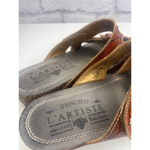 L'artiste Spring Step Leather Aghna BRM Size 41 / 10US Ladies Art deco - Picture 14 of 14